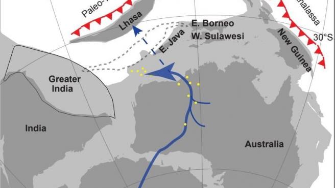 Rastros de un gran río que fluyó por la Antártida y Australia.