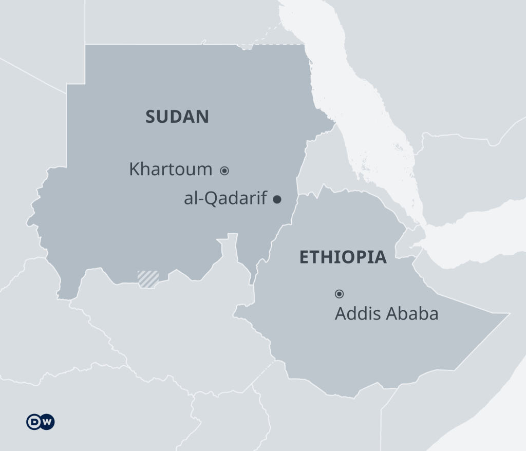 Map showing Sudan
