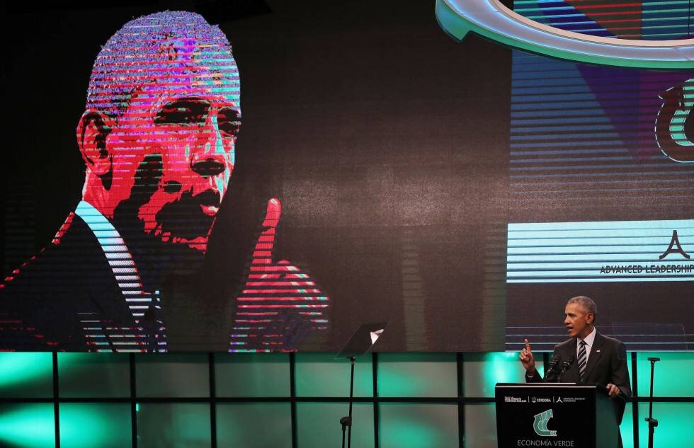 Barack Obama habla en la cumbre de Economía Verde realizada en Córdoba, Argentinia.