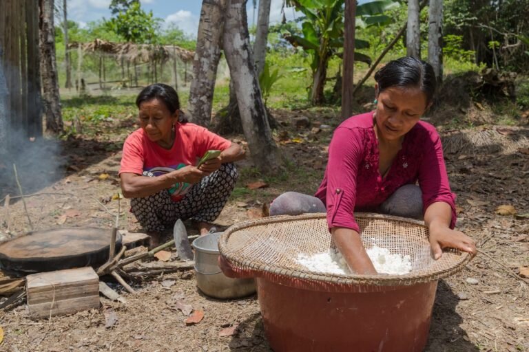 Liz Chicaje Churay lidera una cooperativa agrícola que elabora productos con yuca y con chambira. Foto: Goldman Environmental Prize.