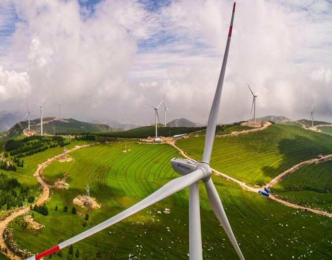 La energía eólica es una fuente limpia y sostenible. La imagen muestra un conjunto de aerogeneradores. (Imagen: University of Sussex)